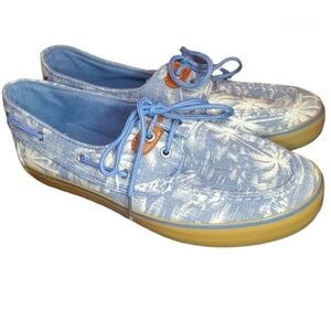 Blue Denim Palm Tree Shoes